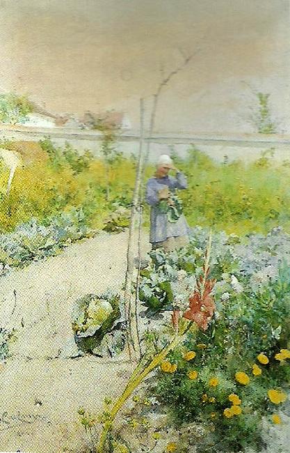 Carl Larsson i kakstradgarden Norge oil painting art